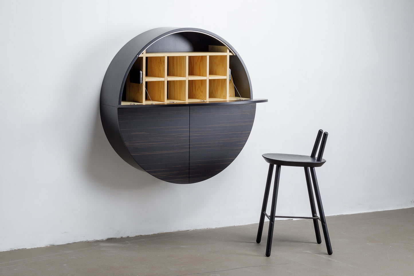 Multifunctional Pill Cabinet Dark Ebony Veneer