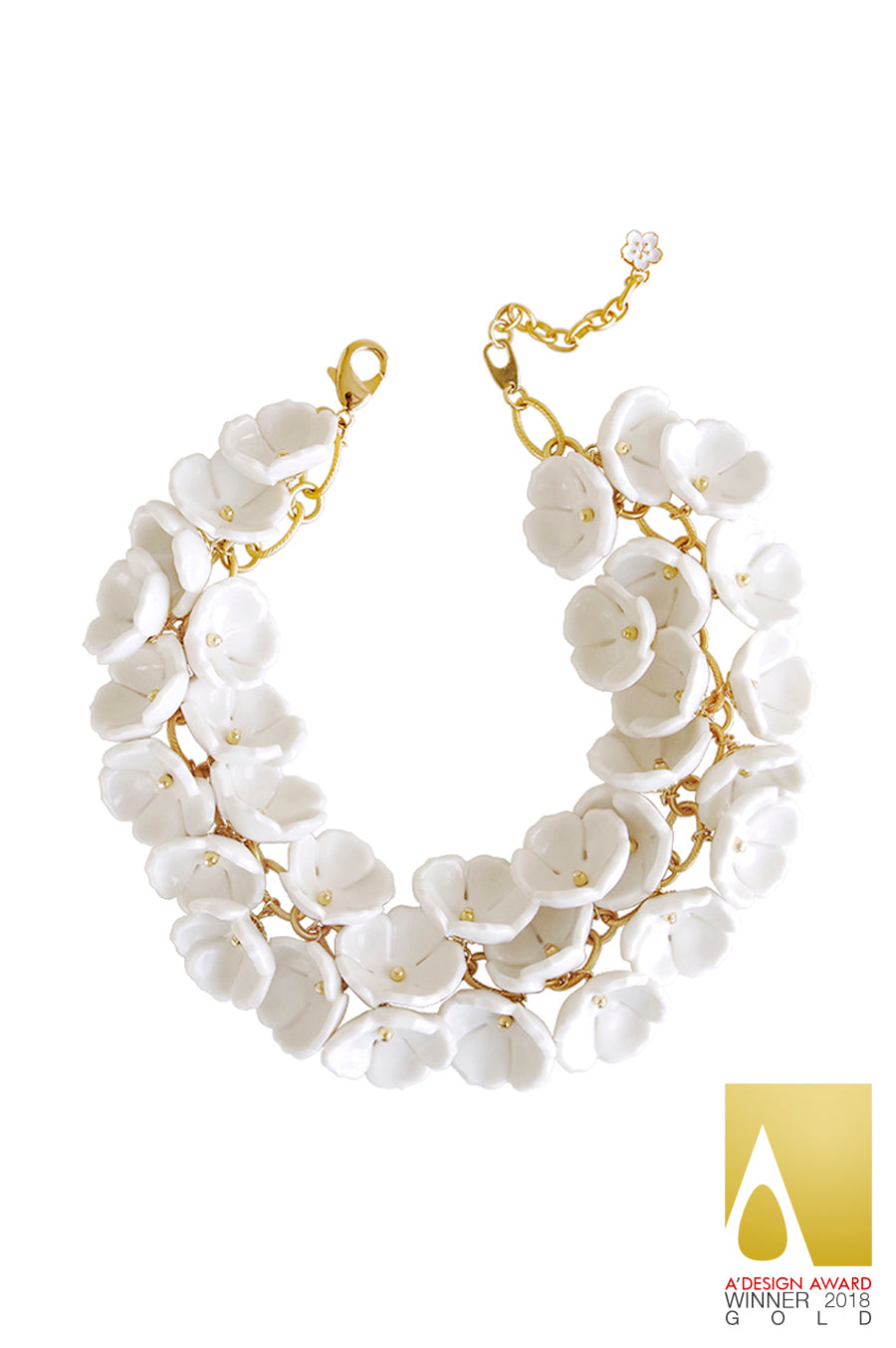 Porcelain Plum Blossom Cluster Necklace