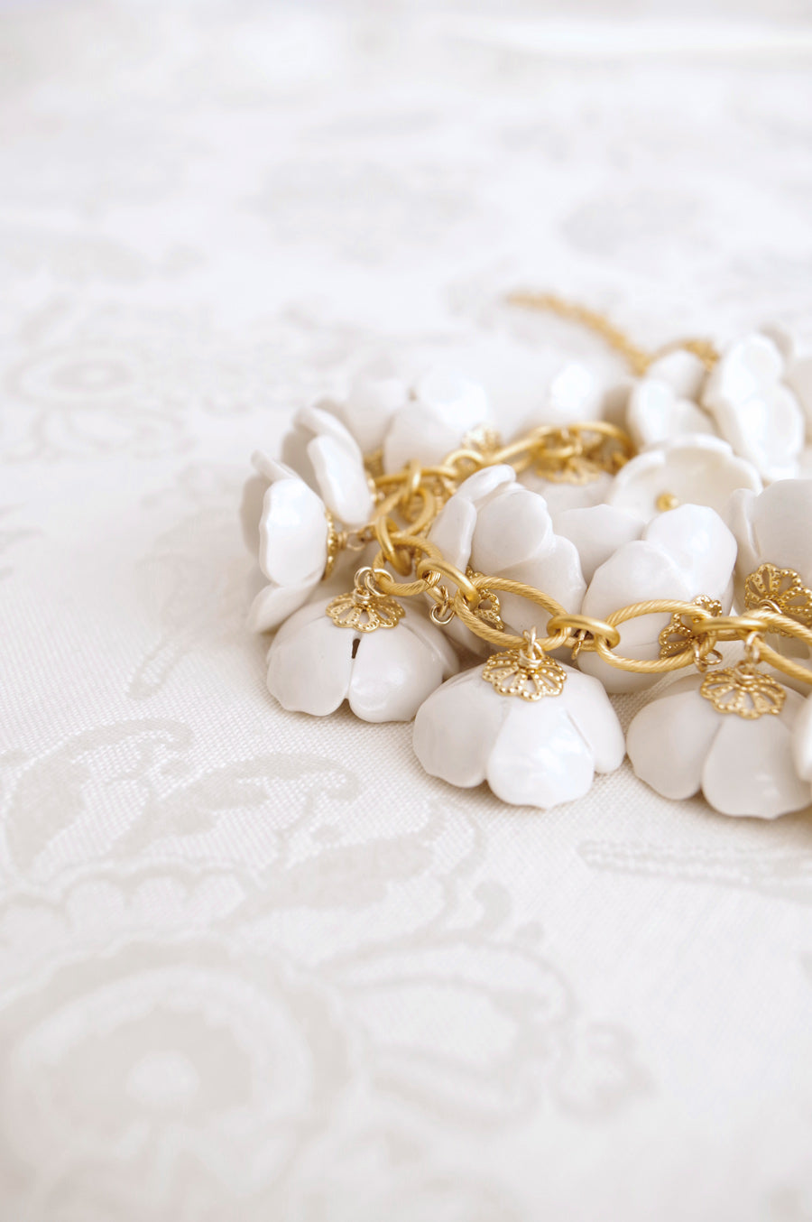 Porcelain Plum Blossom Cluster Necklace