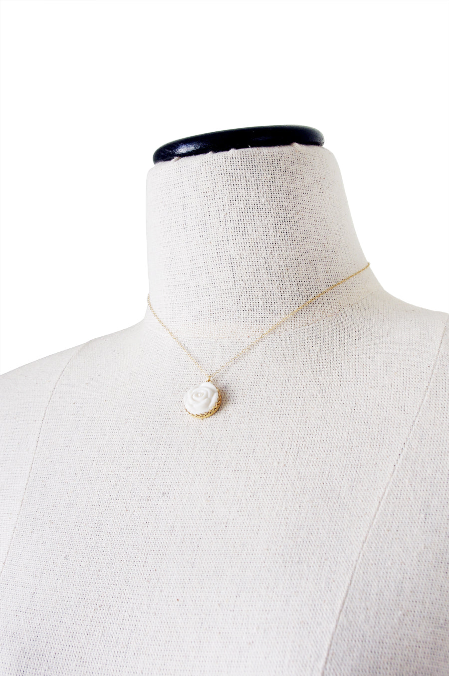 Porcelain Rose With Pearl Gold-Filled Necklace