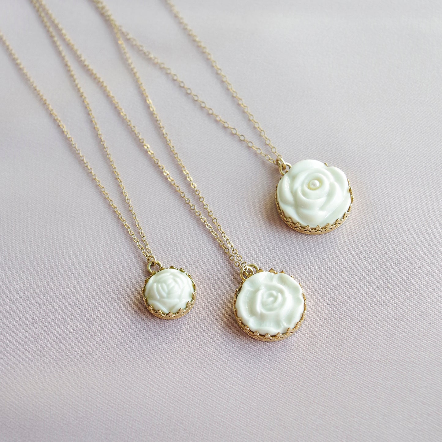 Porcelain Rose With Pearl Gold-Filled Necklace
