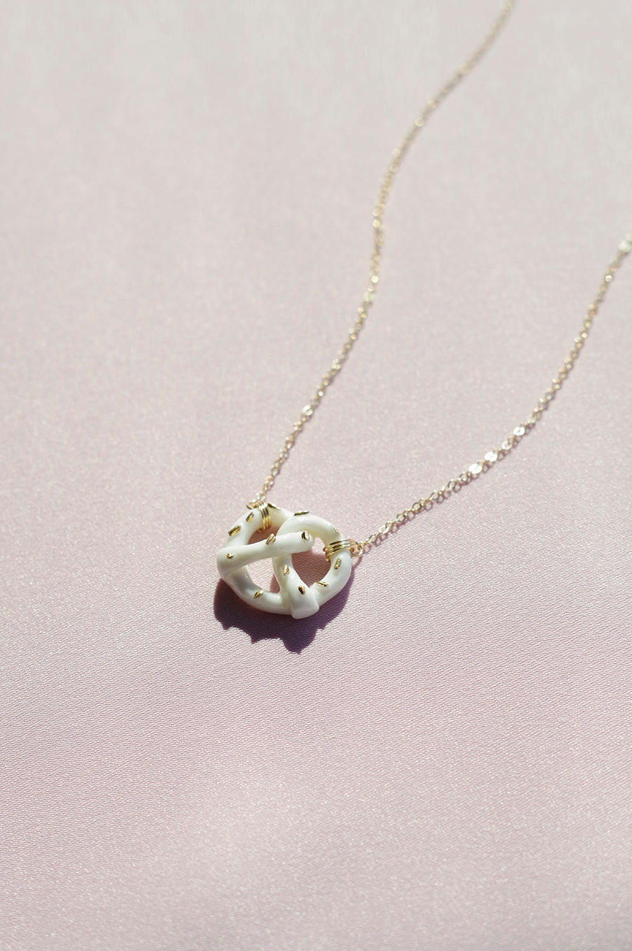 Mini Porcelain Pretzel Necklace