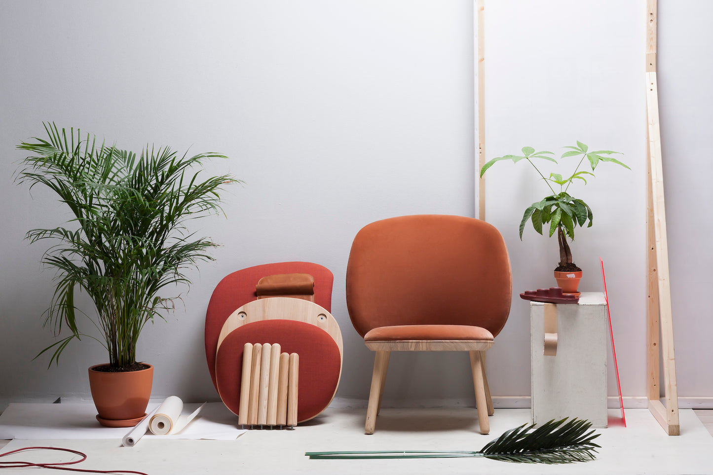 Terracotta Naïve Low Velour Accent Chair