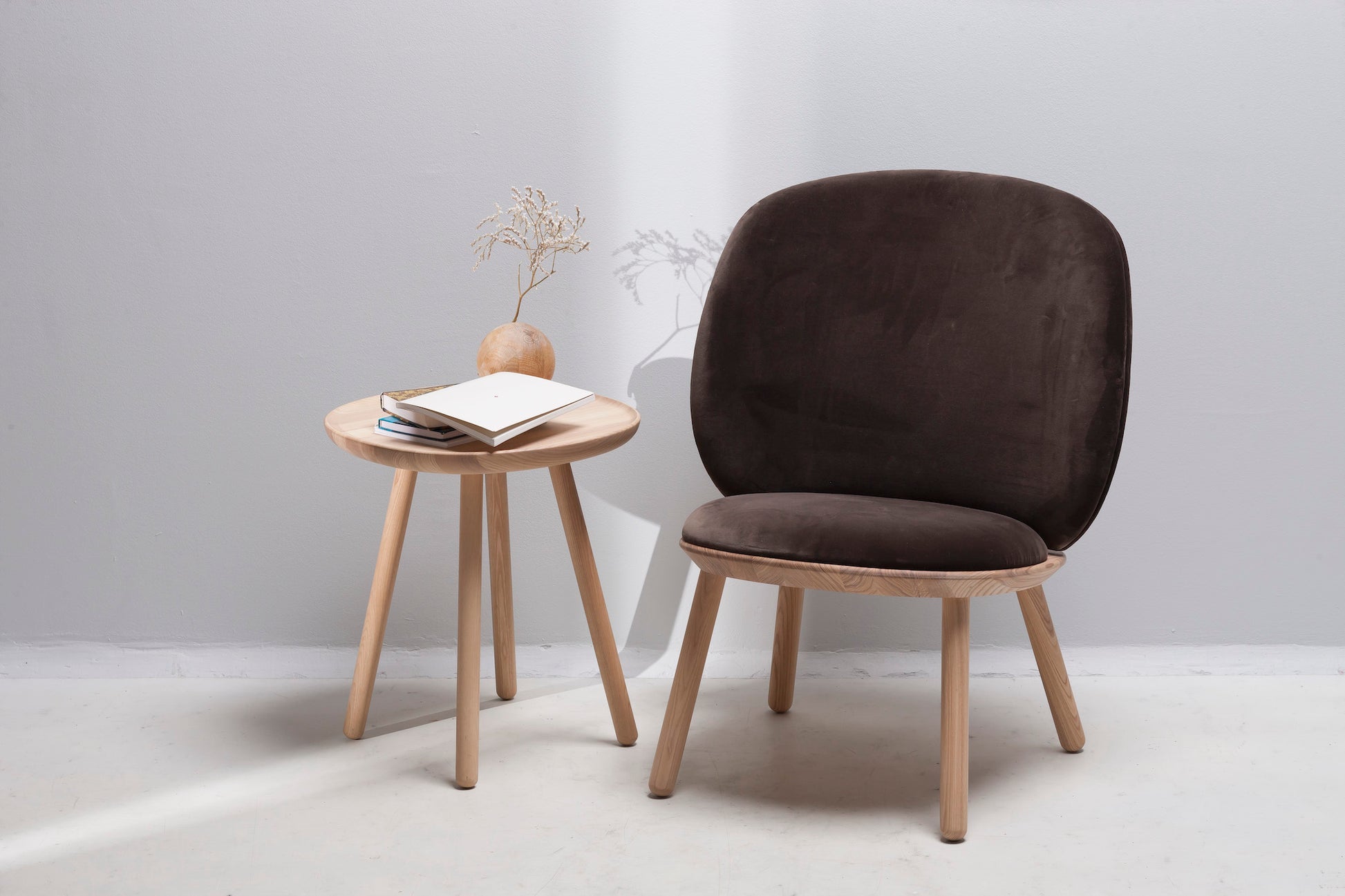 Brown Naïve Low Velour Accent Chair