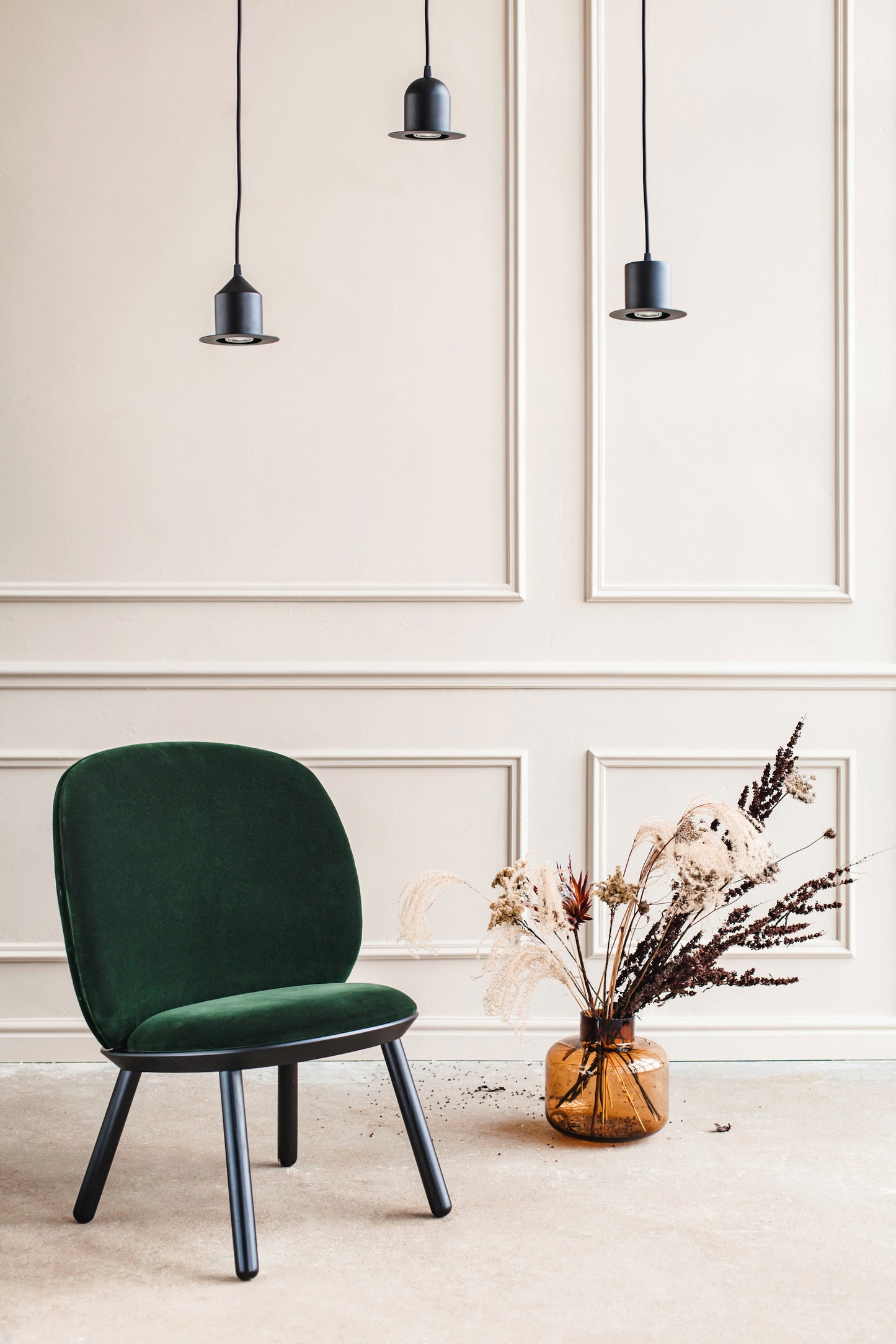 Green Naïve Low Velour Accent Chair