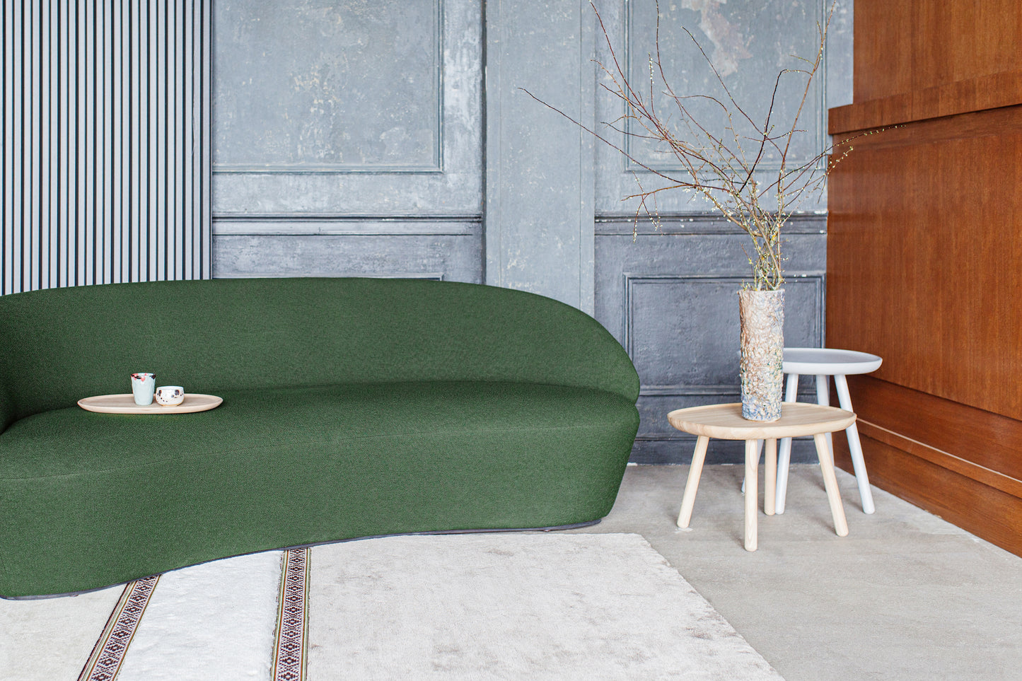 Naïve Three Seater green Sofa
