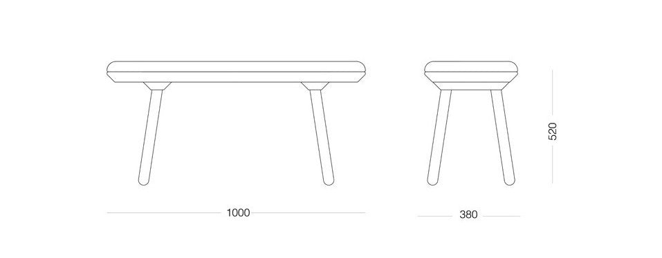 Naïve Bench Velour L100 cm