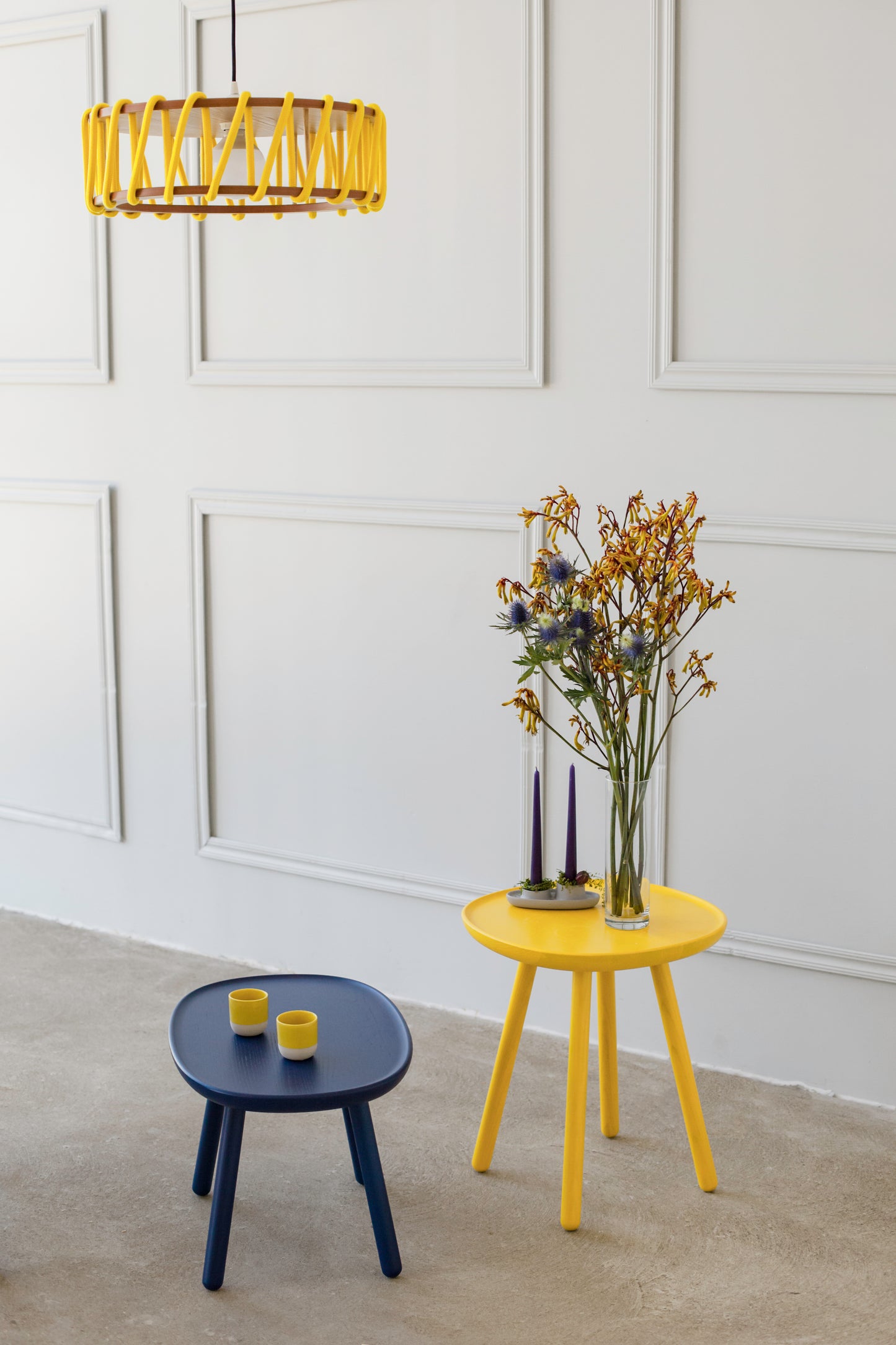 Naïve Yellow Ash Wood Side Table D450