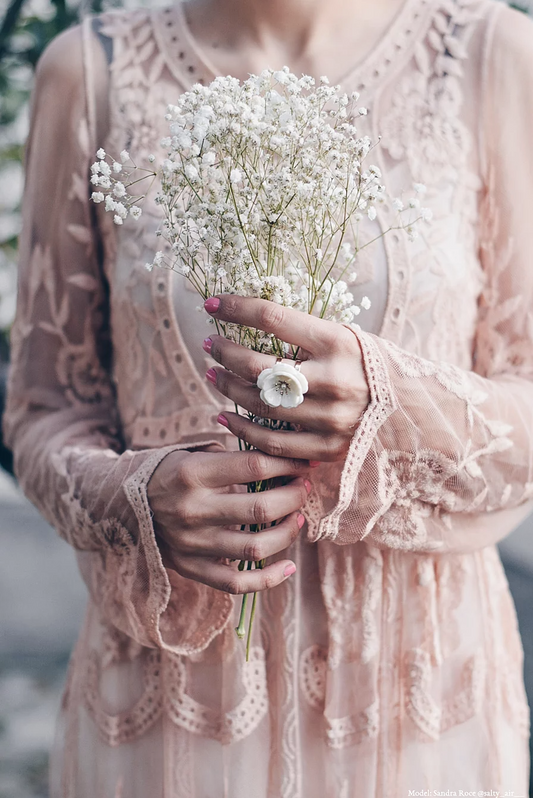 Porcelain Plum Blossom Statement Ring