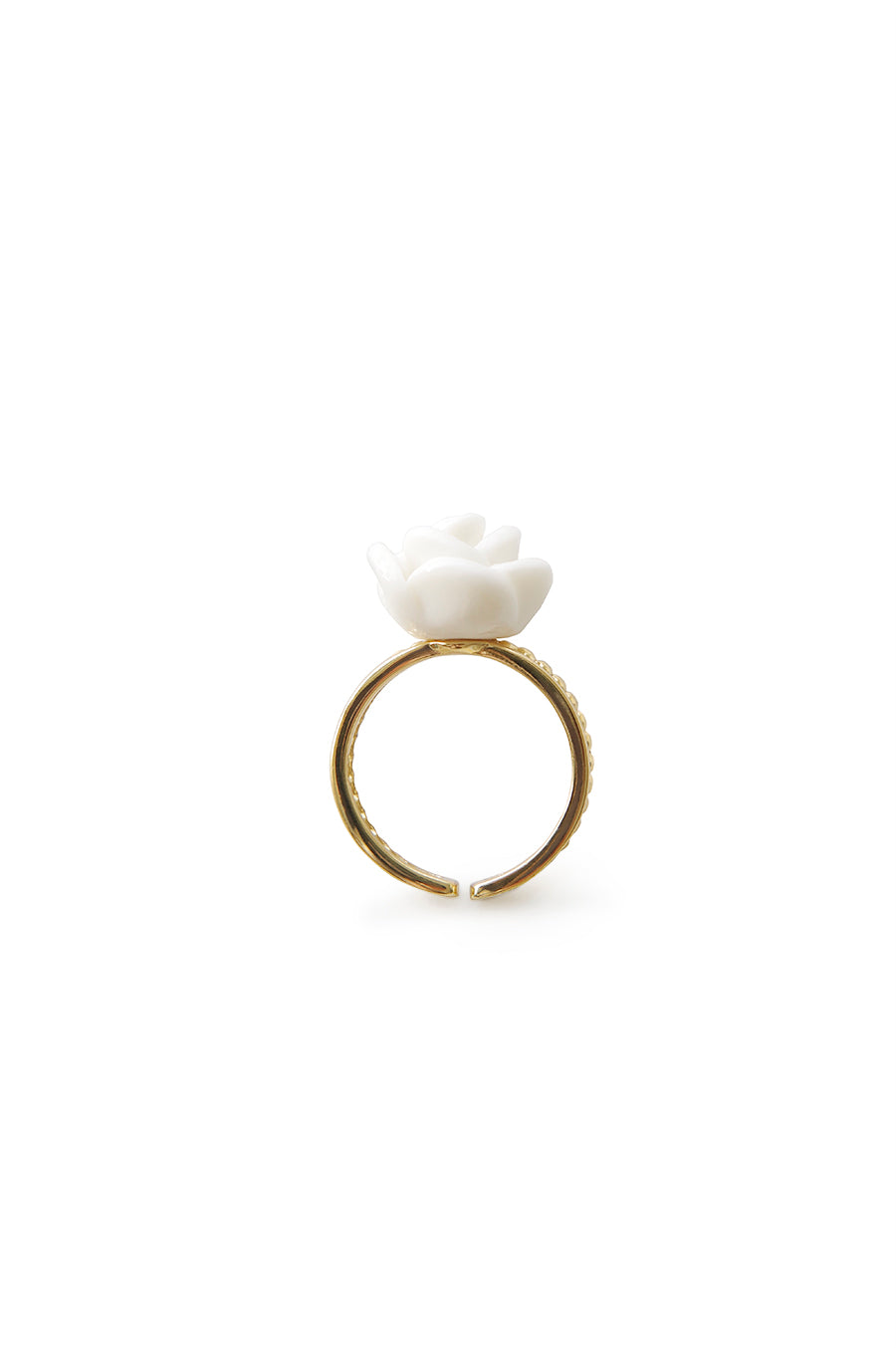 White Cloud Porcelain Rose Ring