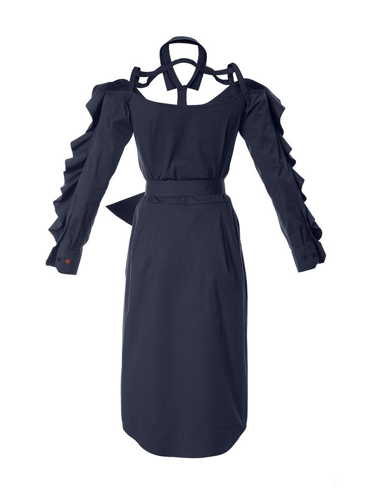 Ruffled Bare Shoulder Dress
