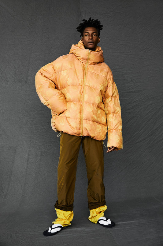 Silk Round Back Down Jacket