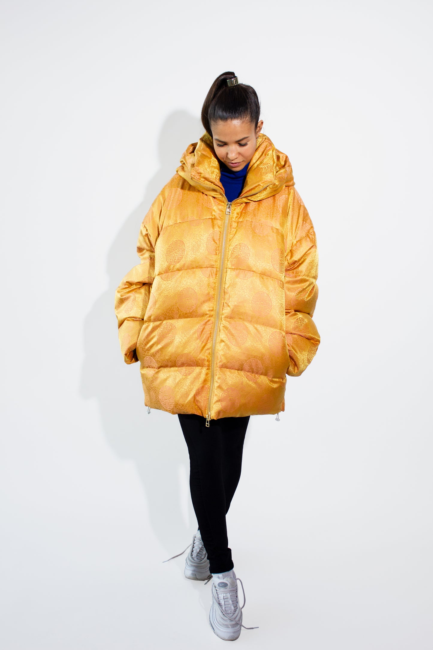 Silk Round Back Down Jacket