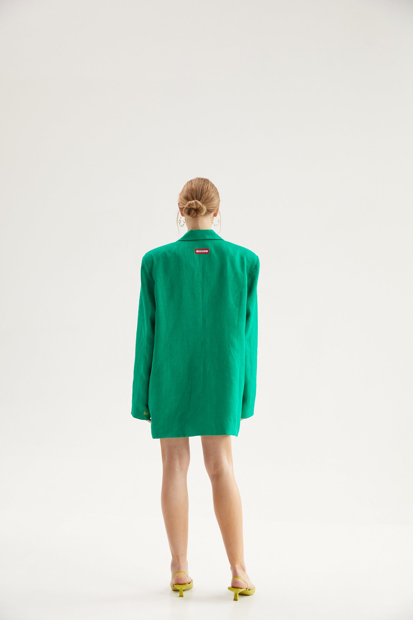 Oversized linen blazer Emerald -'Vacation KPI's' SS21