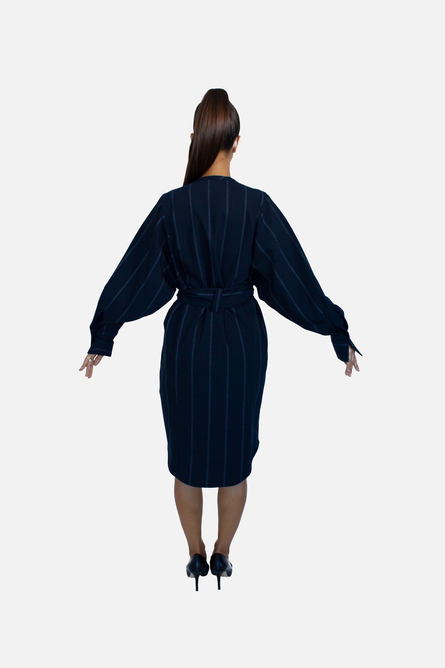 Stripe Wool Shirt Dress