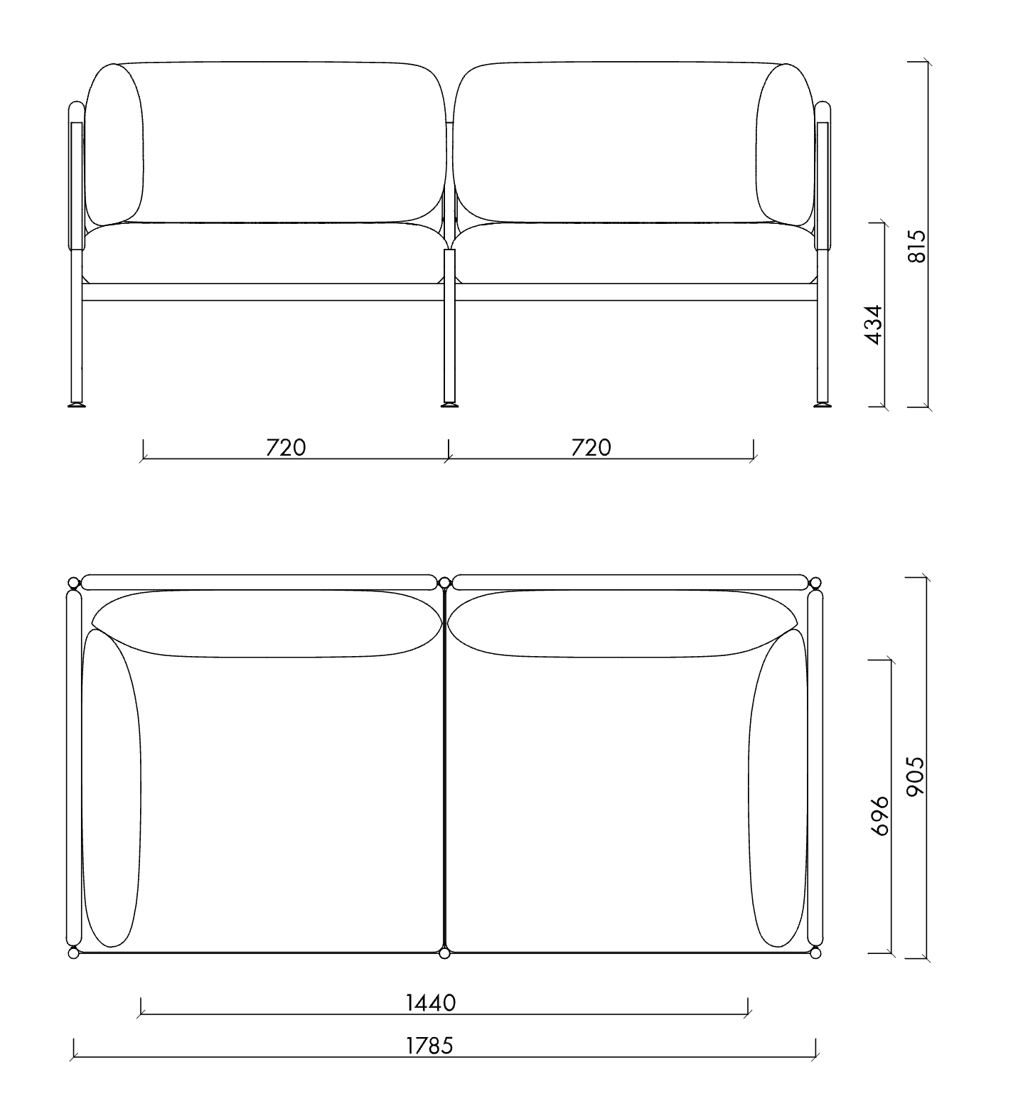 Toom Modular Sofa 2-Seater