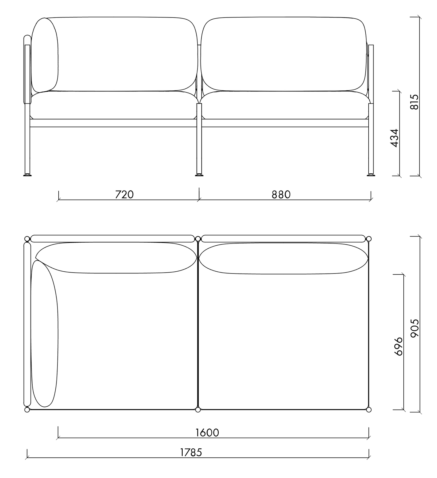 Toom Modular Sofa 2-Seater
