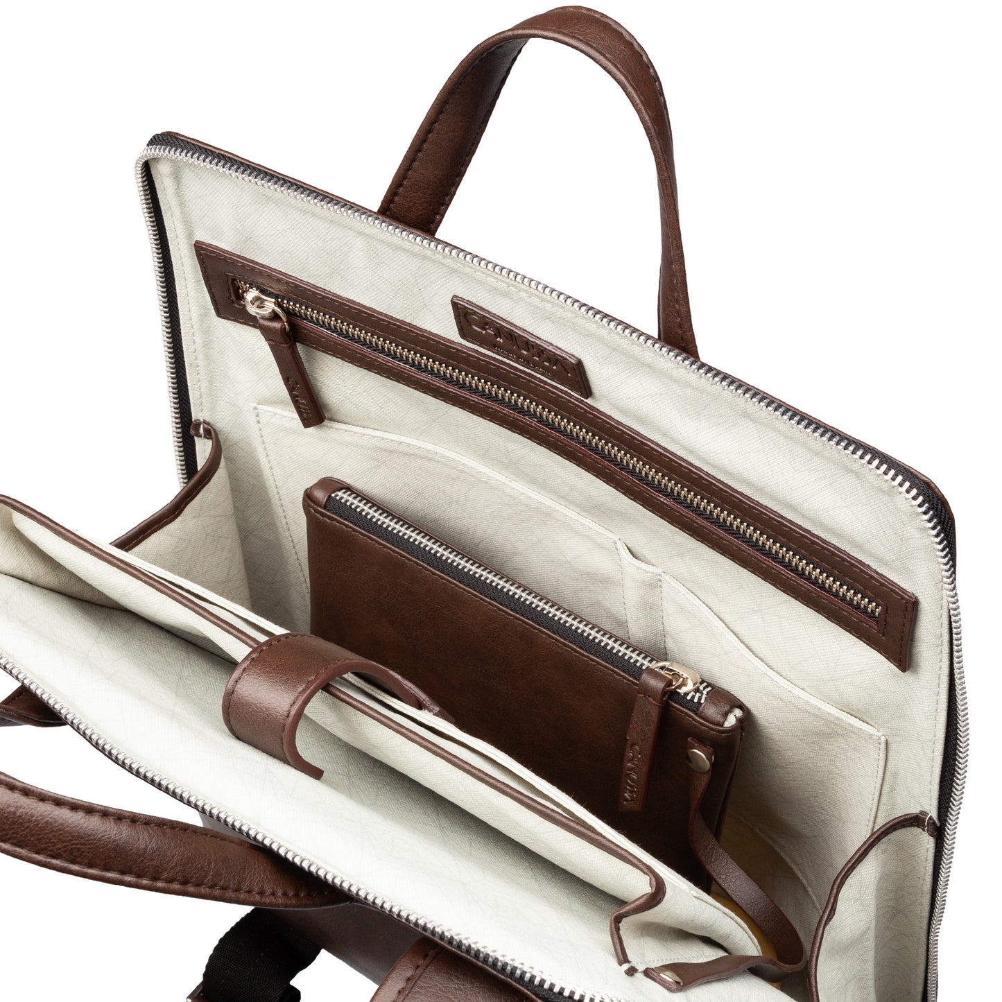 Vegan Laptop Backpack Brown