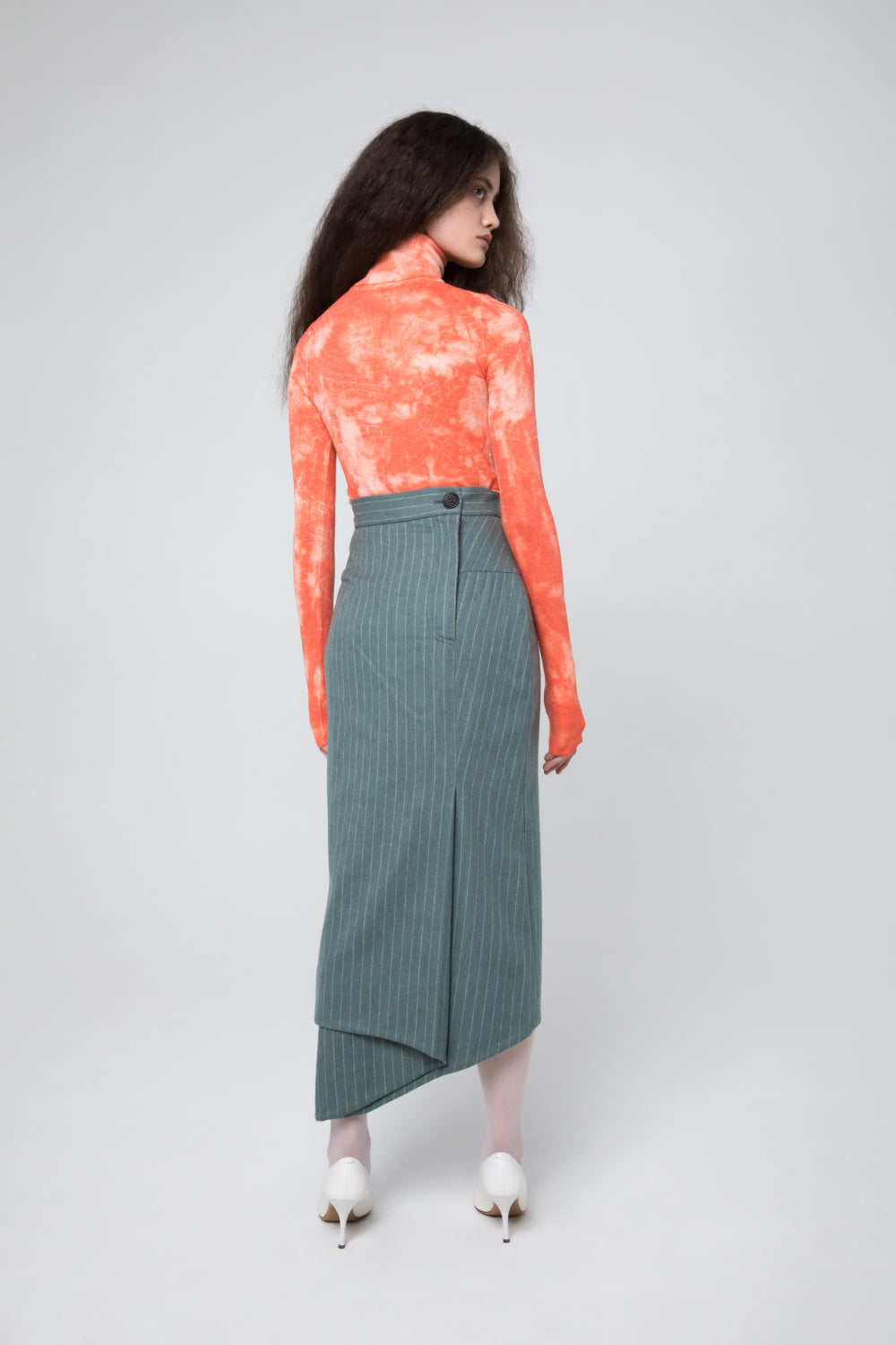 Striped Wool Pencil Skirt