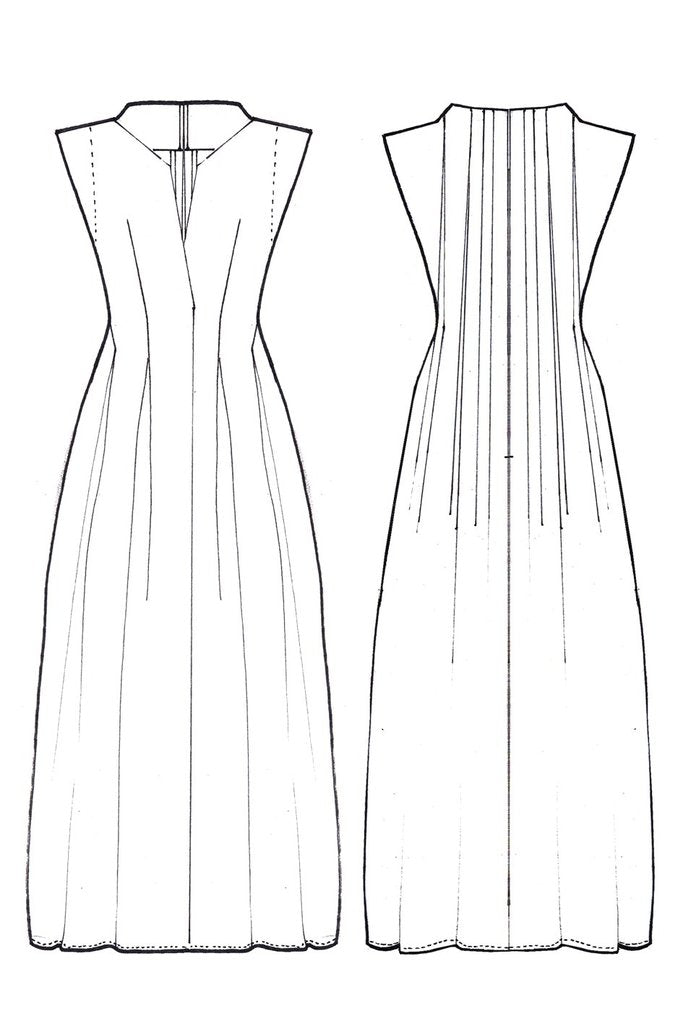 Back Neck Pleated Silk Dress