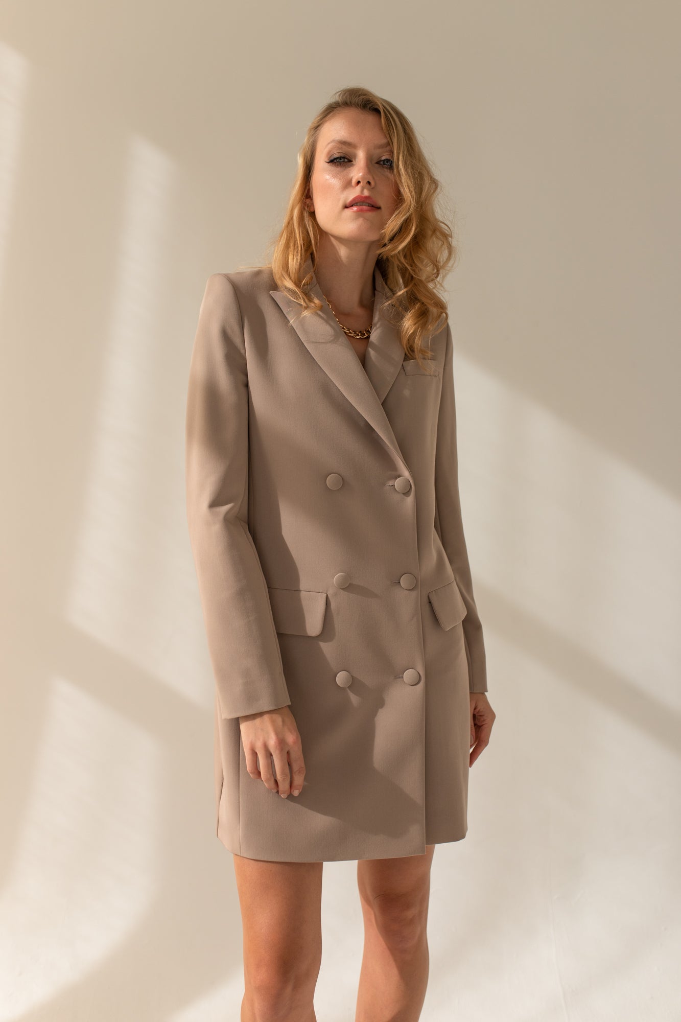 blazer dress beige casey blazer dress small