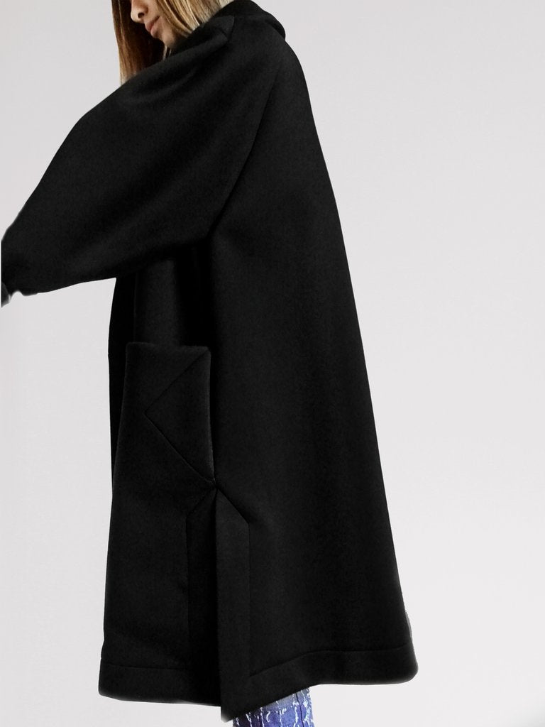 Unisex Origami Triangle Shoulder Wool Coat