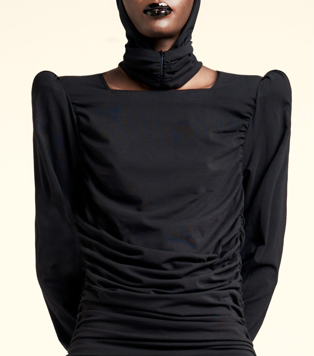 "Bio-Nyx" Draped Organic Cotton Dress
