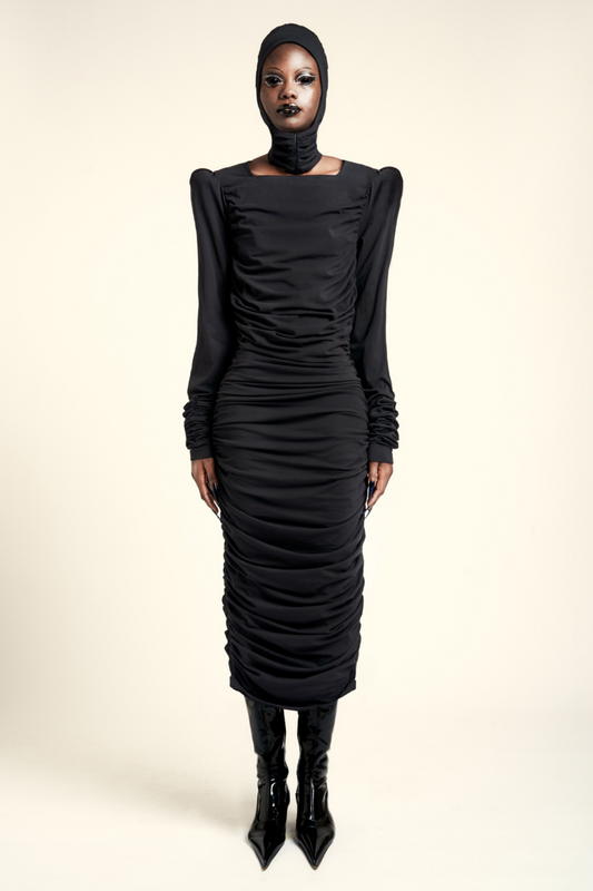 "Bio-Nyx" Draped Organic Cotton Dress