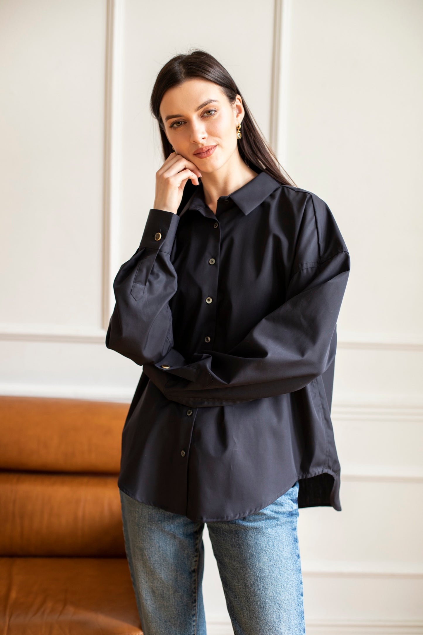 Classic Oversize Black Shirt