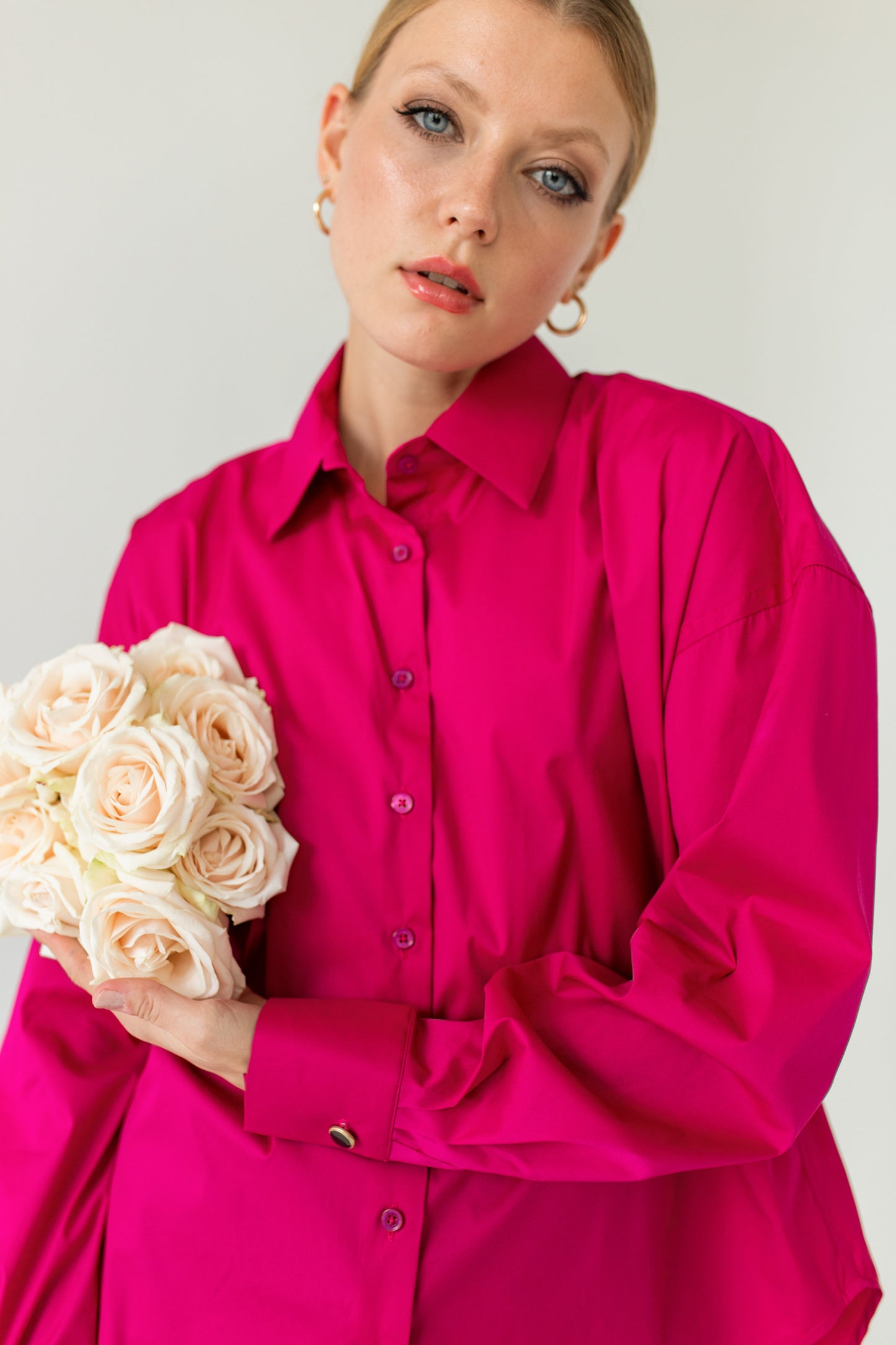 Classic Oversized Fuchsia Shirt
