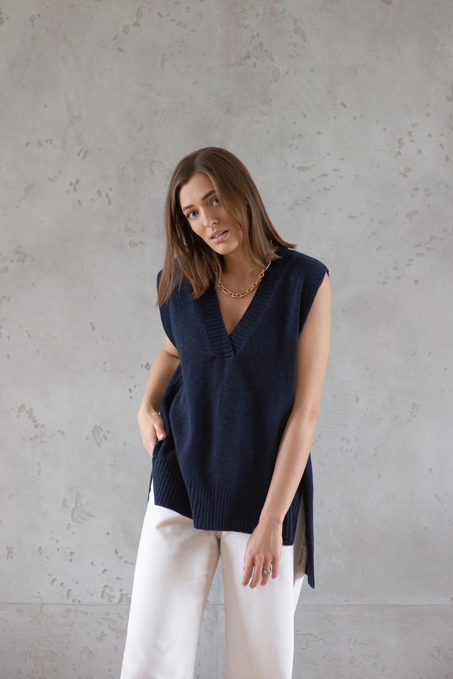 Classic Oversized Wool Vest