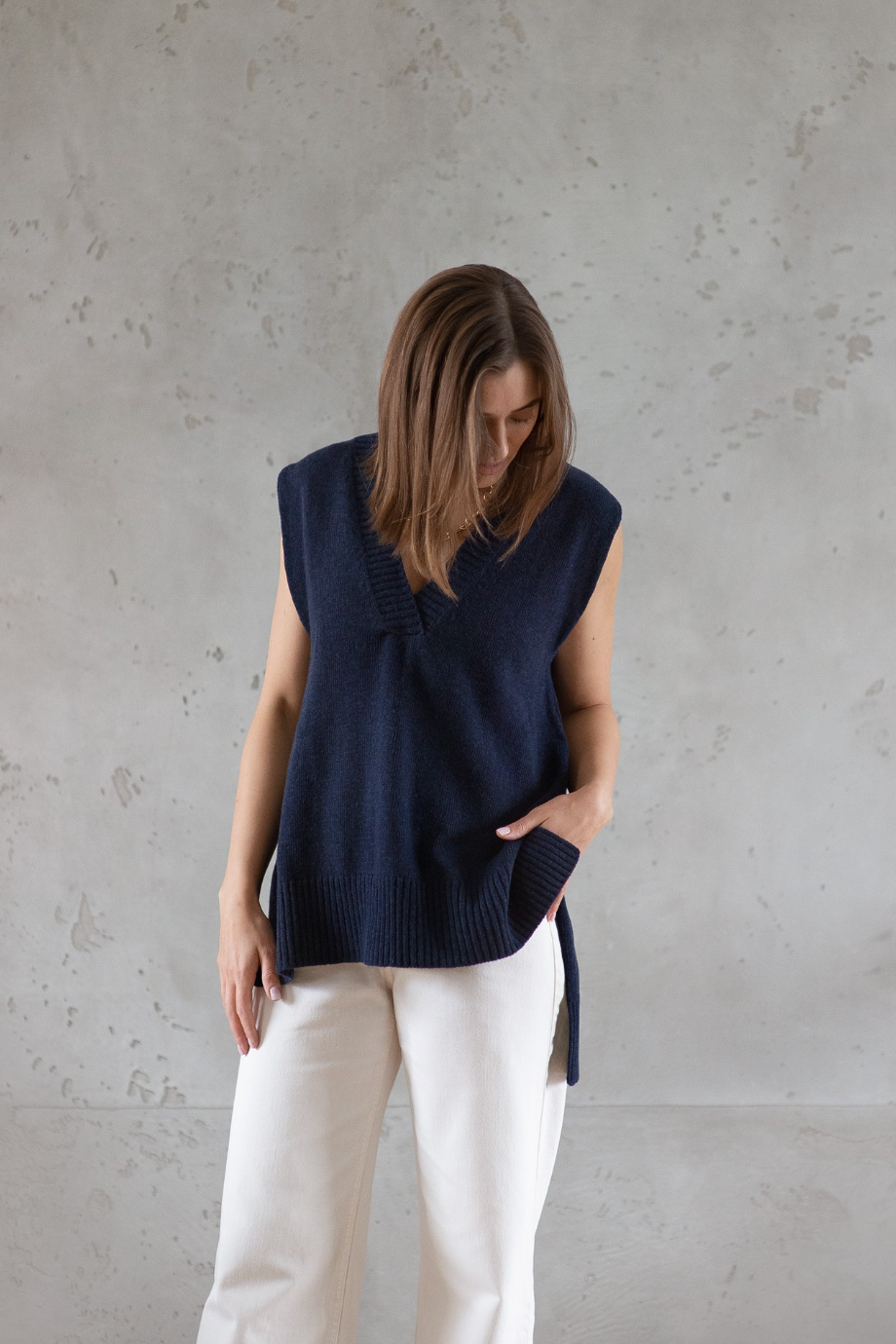 Classic Oversized Wool Vest