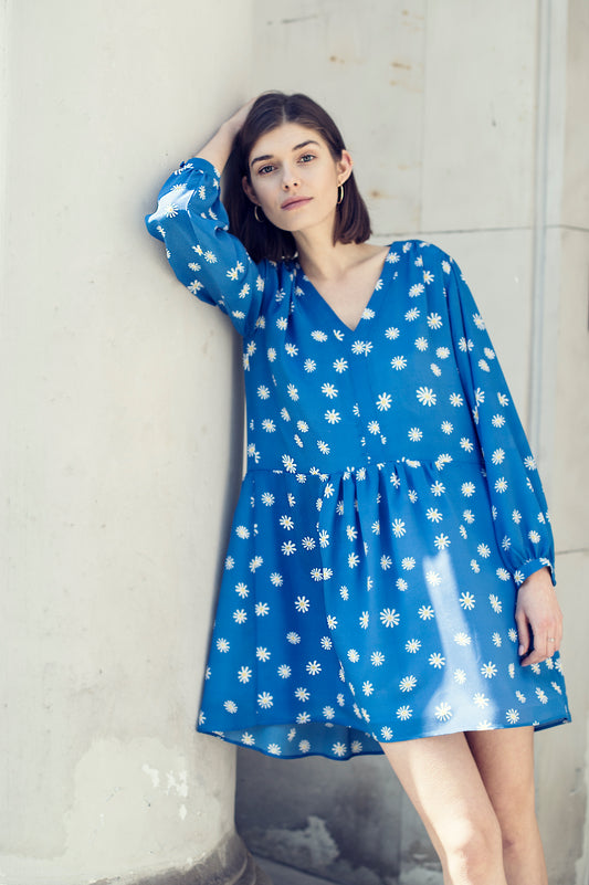 Daisy Blue Silk Dress