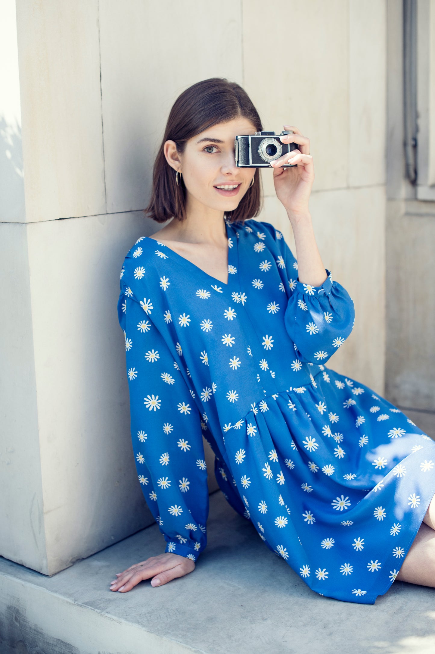 Daisy Blue Silk Dress