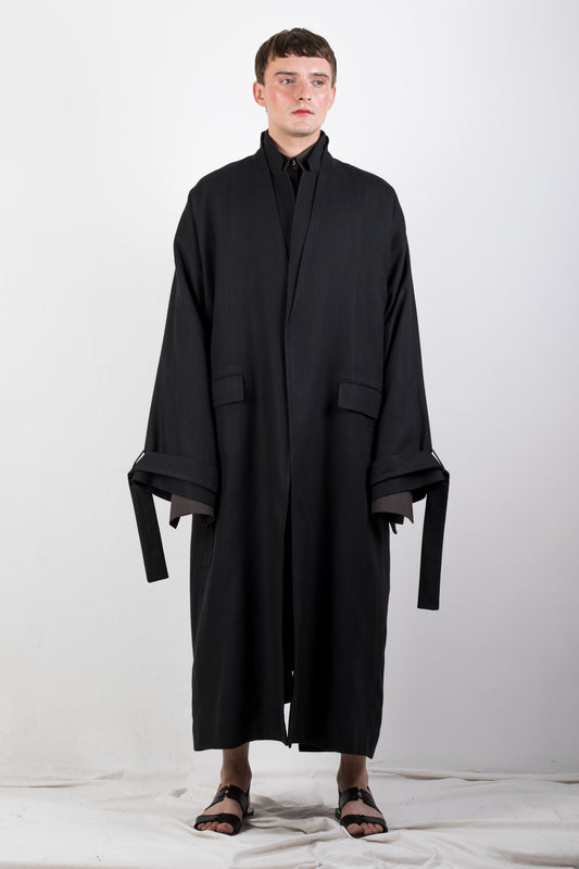 Double Collar Flax Coat Unisex