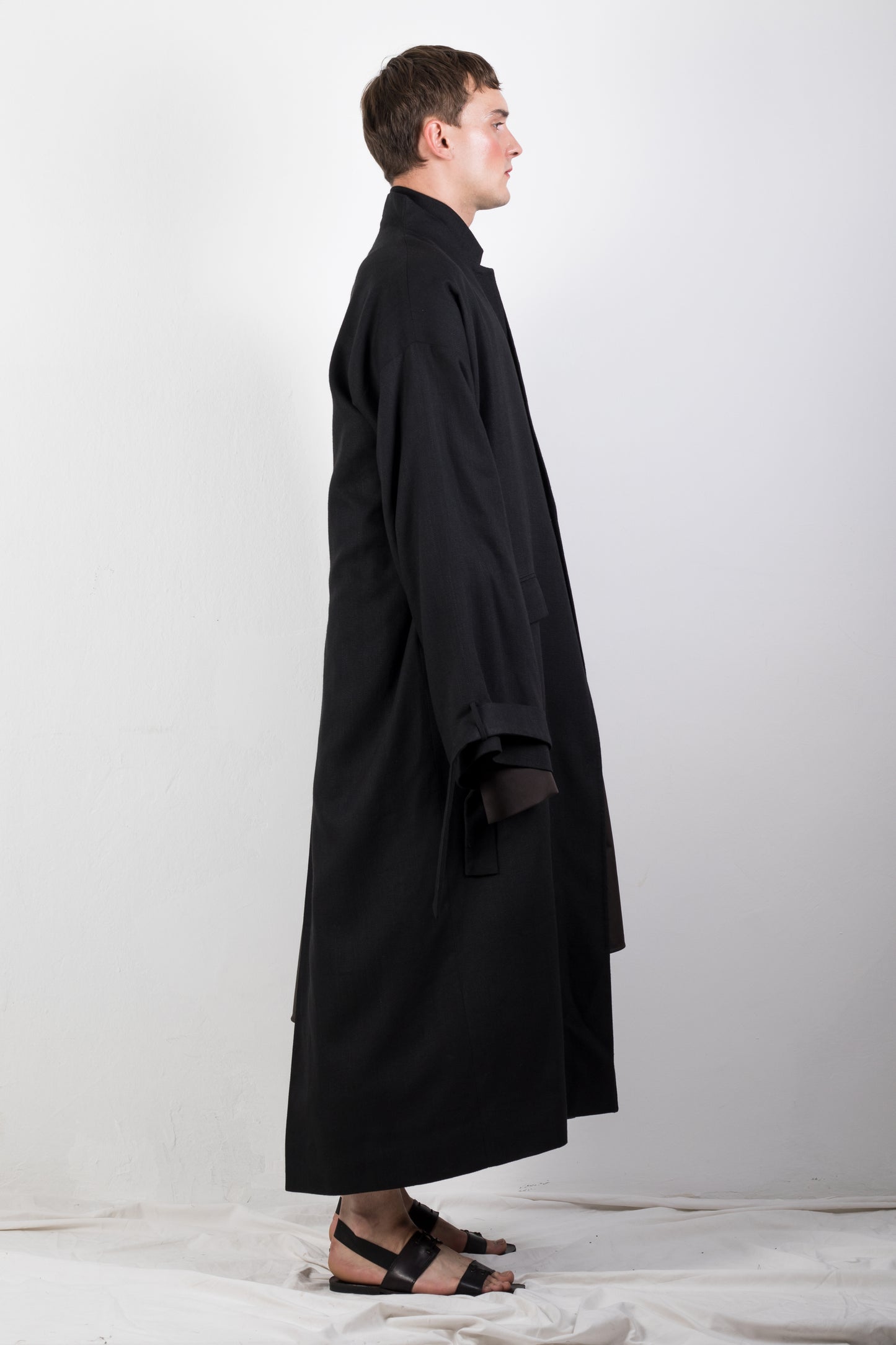 Double Collar Flax Coat Unisex