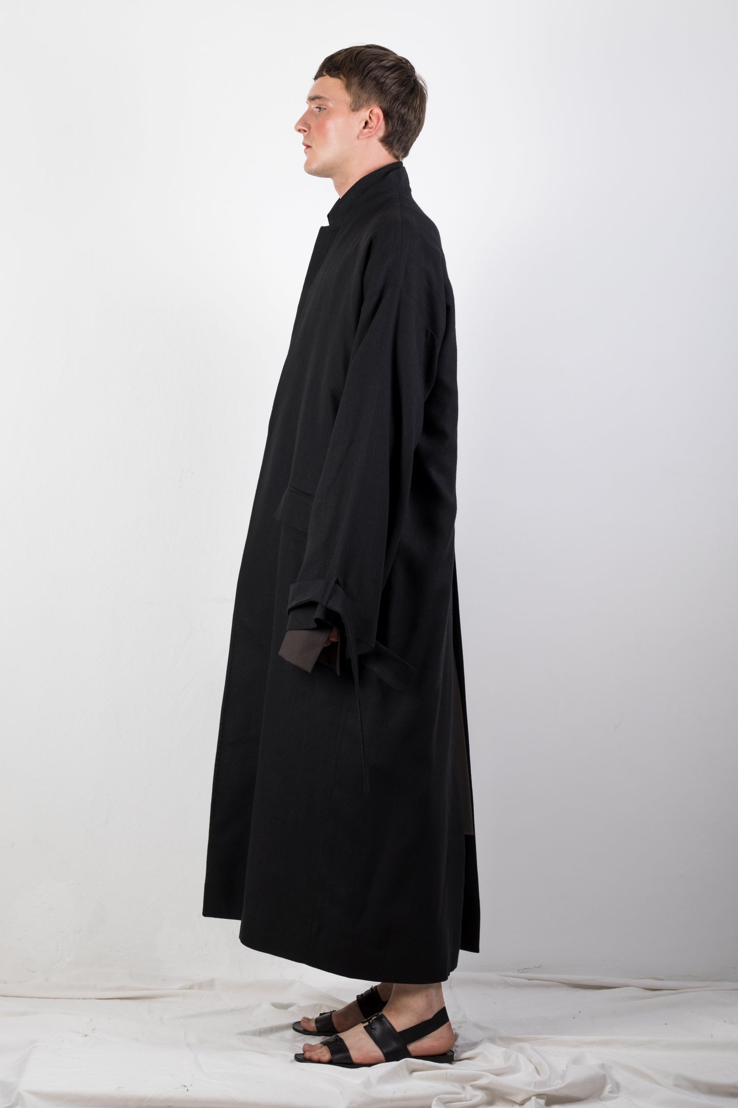Double Collar Flax Coat Unisex