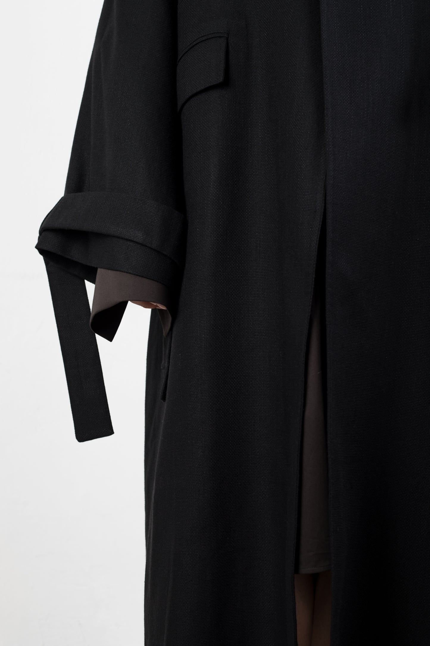 Double Collar Flax Coat Unisex