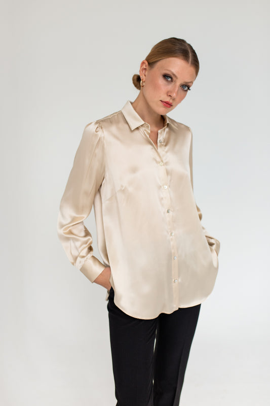 Silk Shirt - Light Beige