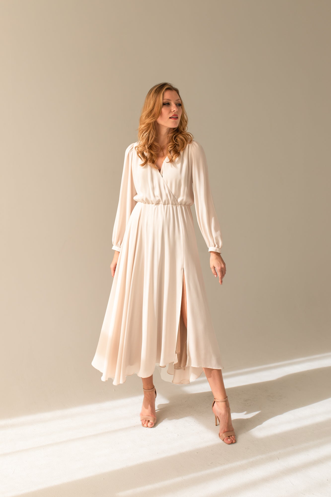 Magnolia Plain Beige Silk Dress