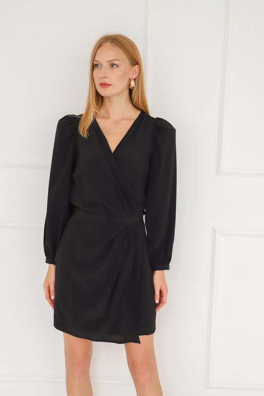 Margot Black Silk Dress