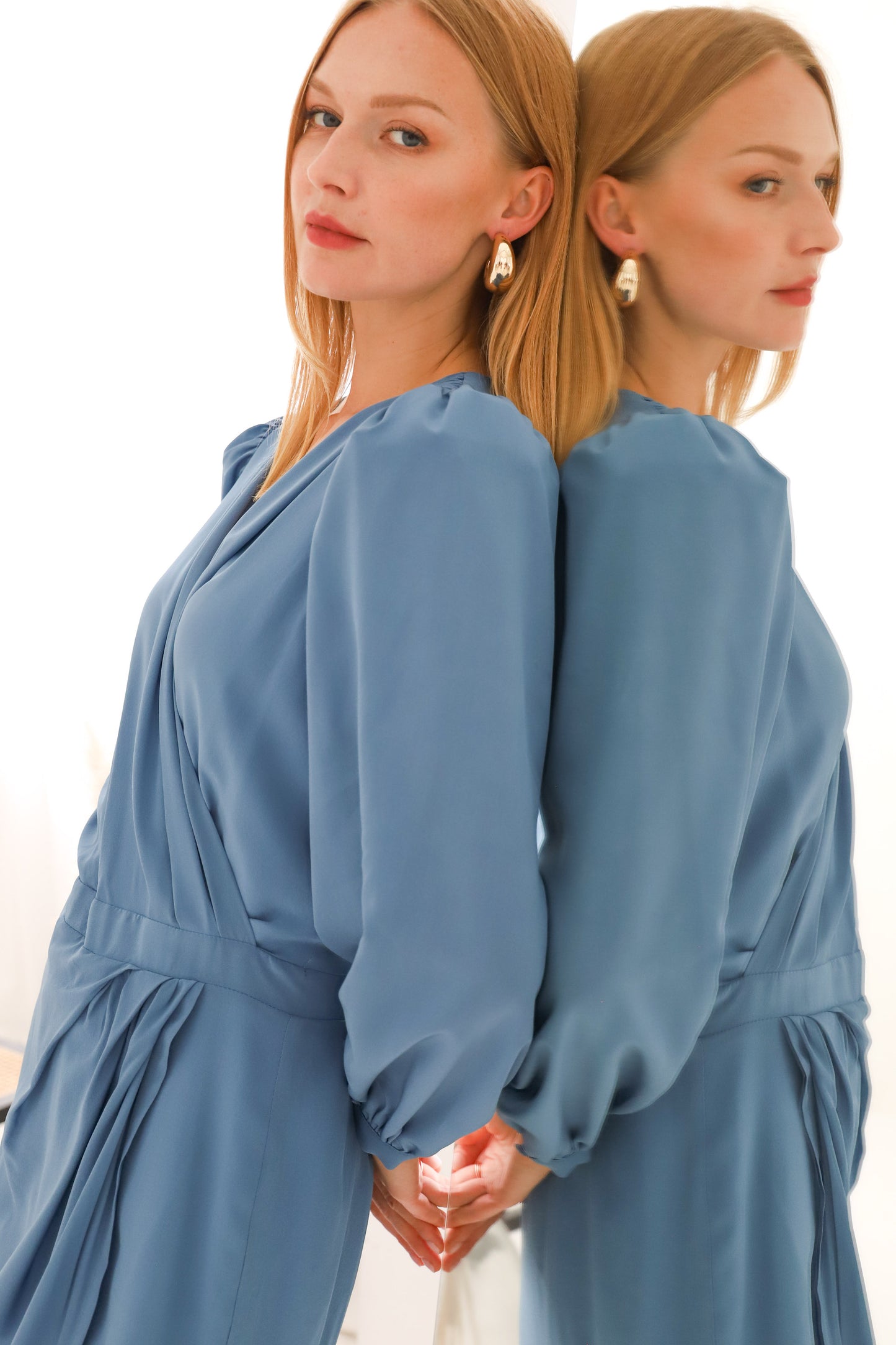 Blue Silk Dress