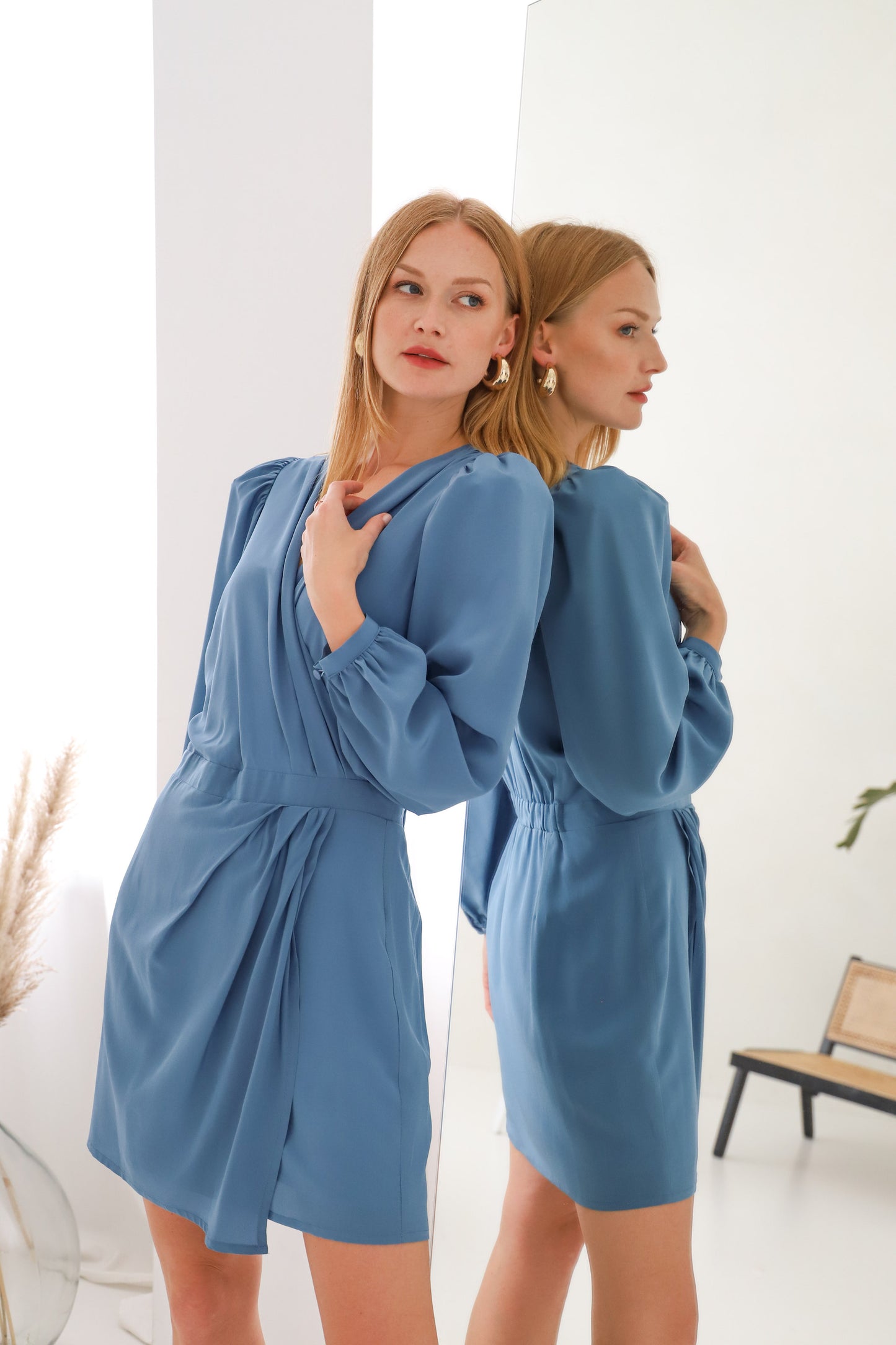 Blue Silk Dress