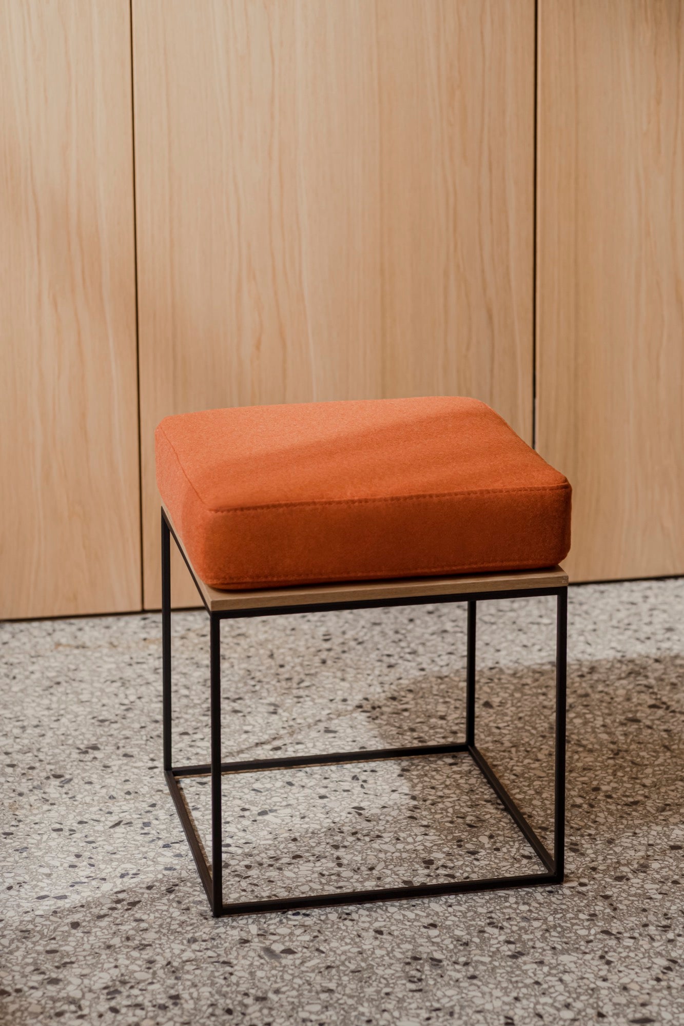 Feo Pouf Wool - Terracotta
