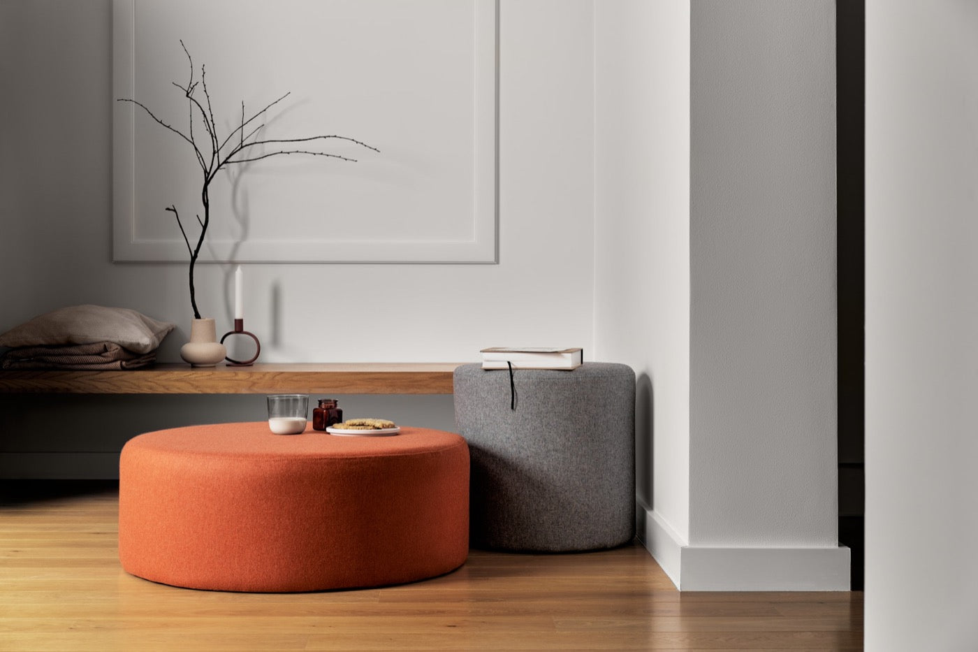 Folk Pouf Tall Wool