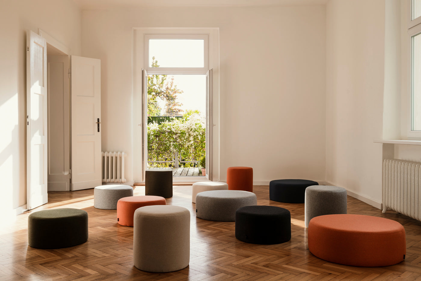 Folk Pouf Low Wool