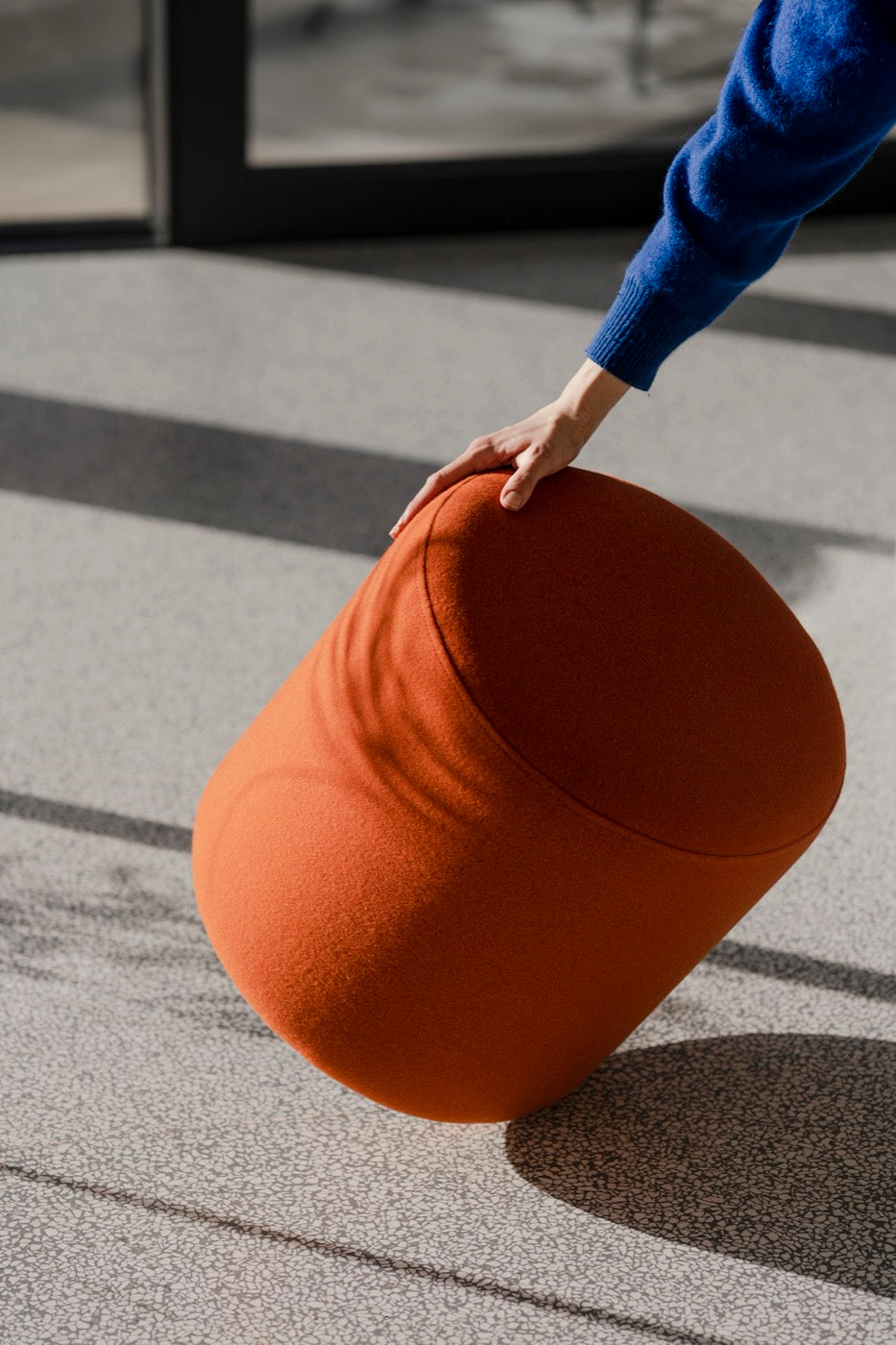 Folk Pouf Tall Wool