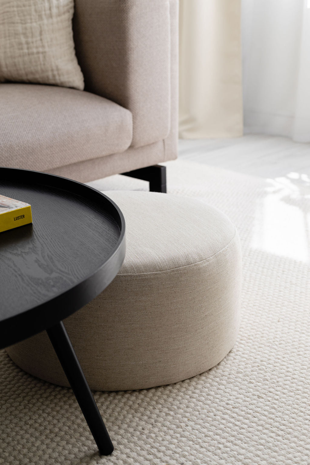 Folk Pouf Low Wool