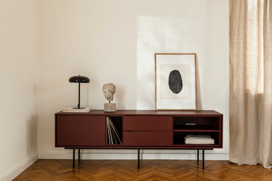 Mod TV Stand - Deep Beet Burgundy
