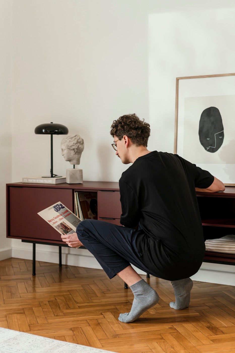 Mod TV Stand - Deep Beet Burgundy